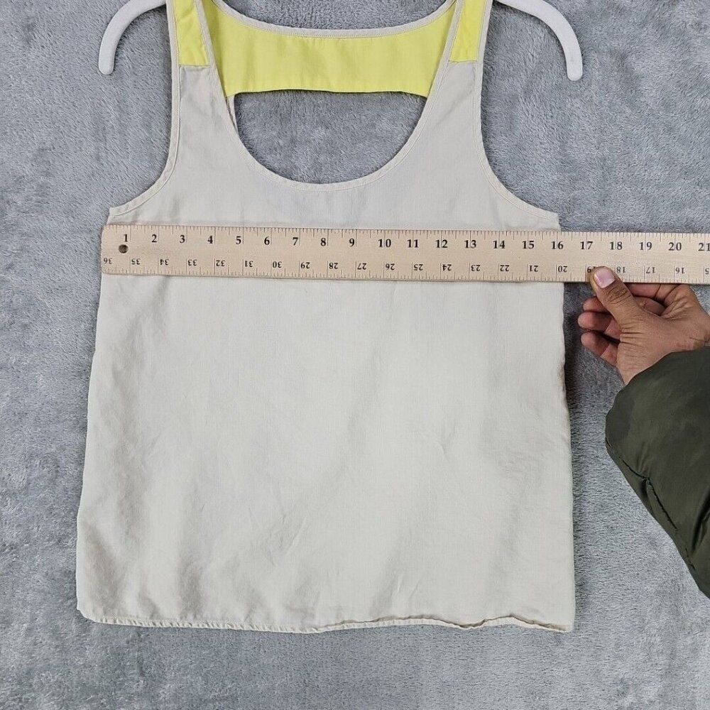 Patagonia Top Womens Size 4 Beige/Yellow Strap Combo Organic Cotton Lyocell Tank - Picture 4 of 6